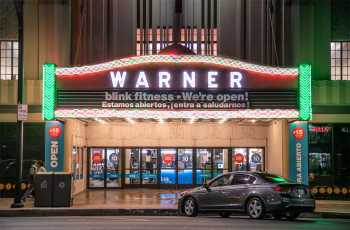 The Warner Huntington Park at night, in 2020