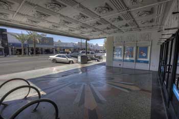 Warner Theatre, Huntington Park, Los Angeles: Greater Metropolitan Area: Terrazzo underneath Marquee