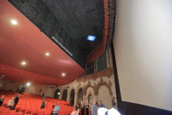 Warner Hollywood: Auditorium from side showing walled-off balcony