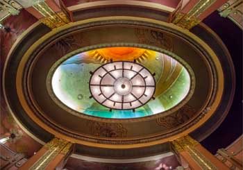 The Wiltern, Koreatown, Los Angeles: Greater Metropolitan Area: Lobby Ceiling from below