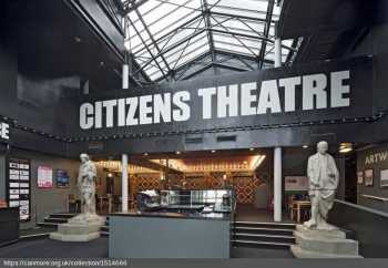 Statues from the original façade relocated to the foyer/lobby of the theatre on display in the mid 2010s